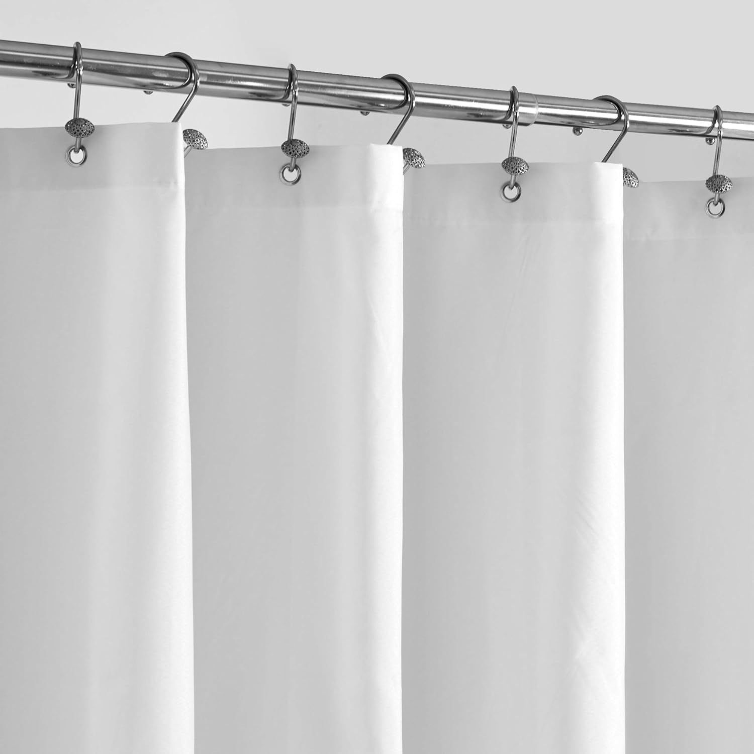 Waterproof Fabric Shower Curtain Liner with 3 Magnets - Soft Hotel Quality Cloth Shower Liner, Light-Weight & Machine Washable - Standard Size 72x72, White
