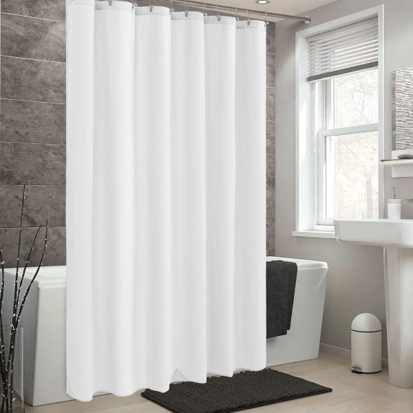 Waterproof Fabric Shower Curtain Liner with 3 Magnets - Soft Hotel Quality Cloth Shower Liner, Light-Weight & Machine Washable - Standard Size 72x72, White - Image 6