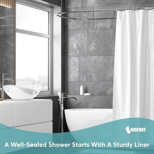 Shower Curtain Liner – 72 x 72 PEVA Heavy Duty Shower Curtain with Rustproof Metal Grommet and 3 Magnetic Weights – Odor Free and Compatible with Standard Showers, Clear - Image 2